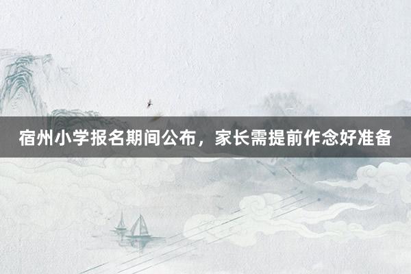 宿州小学报名期间公布，家长需提前作念好准备