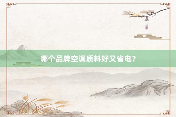 哪个品牌空调质料好又省电？